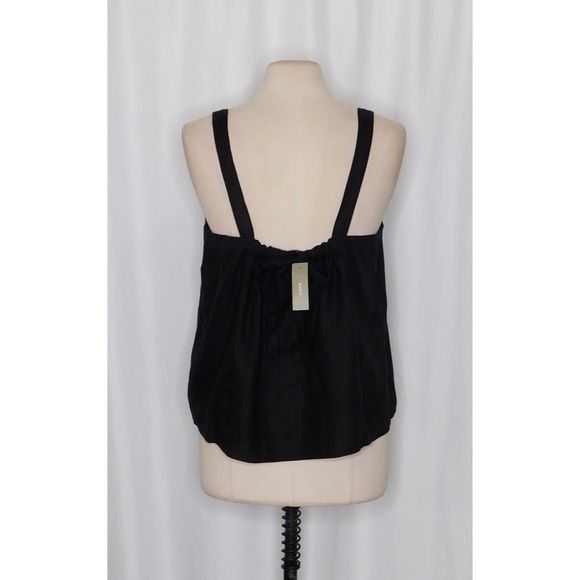 NWT!! J. CREW Linen Bow Back Linen Top Solid Black Tank Preppy Blouse X-Large - Picture 9 of 14